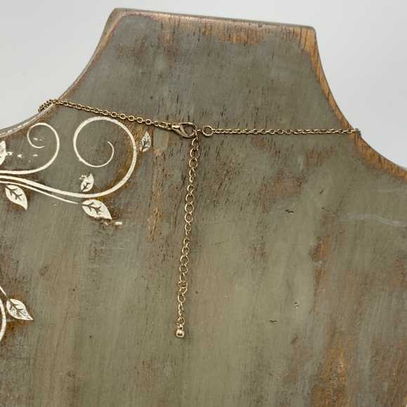 Black & Gold Tone Necklace with Faux Crystals - Picture 4 of 5